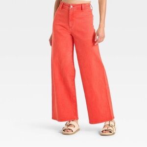 Women's High-Rise Sailor Wide Leg Ankle Jeans Universal Thread™ Red size 2
